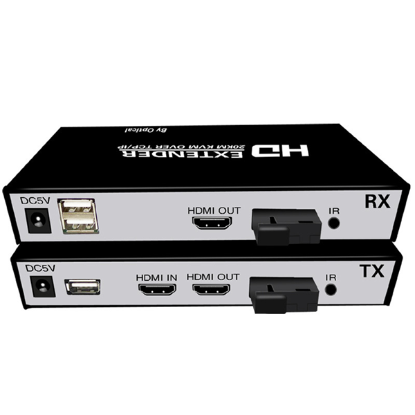 20 KM HDMI FİBER OPTİK USB FİBER EXTENDER