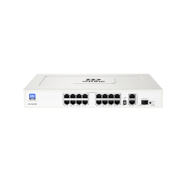 Wİ-TEK WK-PS219GF 16 PORT POE 10/100 2 PORT UPLİNK 10/100/1000 1 PORT SFP SWİTCH 180W