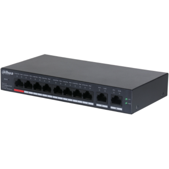 DAHUA CS4010-8ET-110 8 PORT 10/100 POE + 2 UPLİNK GİGABİT YÖNETİLEBİLİR SWİTCH 110W POE ÇIKIŞ GÜCÜ