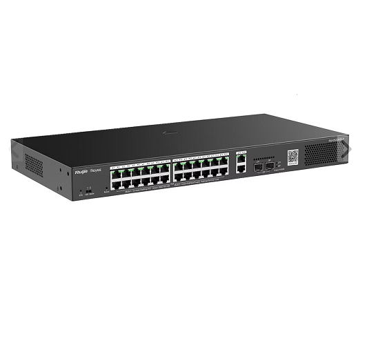 RUİJİE REYEE RG-ES228GS-LP 24 PORT 10/100/1000 24 PORT POE 2X GİGABİT UPLİNK 2 X SFP 250 WATT RUJIE CLOUD YÖNETİLEBİLİR RACK MOUNT SWITCH