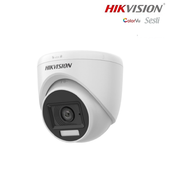 HİKVİSİON DS-2CE76D0T-LPFS 2MP 20 MT GECE GÖRÜŞLÜ DAHİLİ SESLİ COLORVU (7/24 RENKLİ) AHD DOME KAMERA