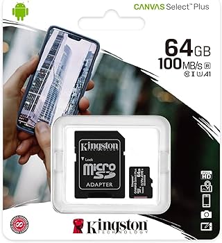KİNGSTON CANVAS SELECT PLUS 64GB CLASS10 ADAPTÖRLÜ HAFIZA KARTI 100MB/S