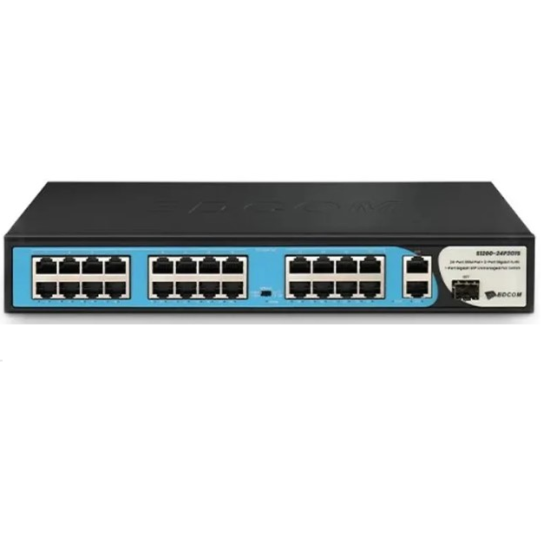 BDCOM S1200-24P2G1S-370 24 PORT 10/100 +2 PORT 10/100/1000 GİGABİT UPLİNK 1 PORT SFP 370W POE SWİTCH