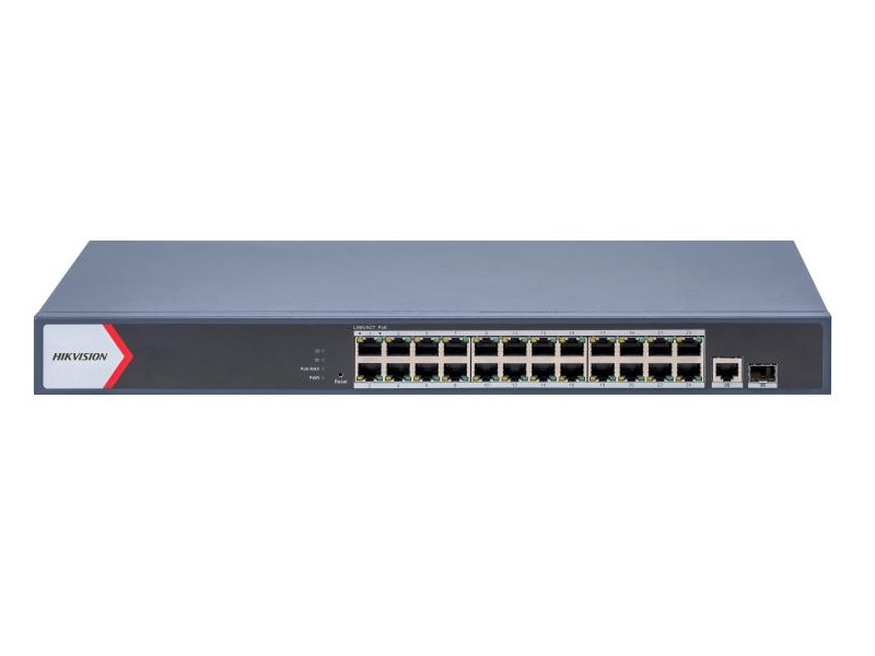 HİKVİSİON DS-3E1526P-EI/M 24 PORT YÖNETİLEBİLİR FULL GİGABİT POE + 1 ADET GİGABİT UPLİNK + 1 ADET GİGABİT SPF 230W ÇIKIŞ GÜCÜ POE SWİTCH