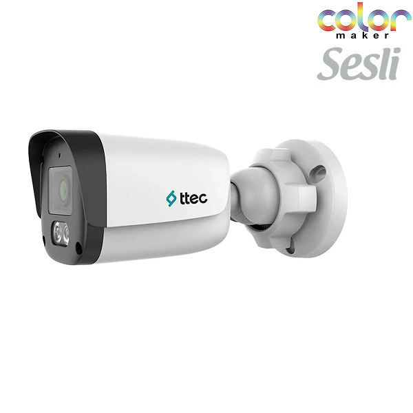 TTEC IPBP-4350M-WMS/SL 4 MP DAHİLİ SESLİ GECE RENKLİ 4 MM LENSLİ IP BULLET KAMERA SD KART DESTEKLİ H.265+ 50 MT GECE GÖRÜŞ