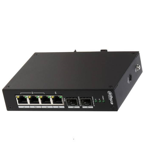 DAHUA PFS3206-4P-96 ENDÜSTRİYEL 4 PORT POE GİGABİT+ 2 ADET SPF GİGABİT SWİTCH 96W POE ÇIKIŞ GÜCÜ