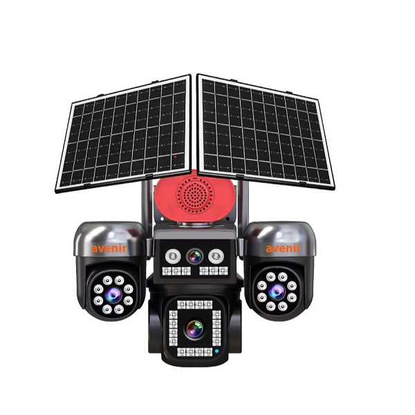 AVENİR AV-S446 4G SİMKARTLI E SİM ÖZELLİKLİ SOLAR PANELLİ 4+3MP GECE RENKLİ ÇİFT YÖNLÜ SESLİ IP KAMERA 3 KAMERAYI MOBİL ÜZERİNDEN (PTZ) YÖNLENDİRME ÖZELLİĞİ