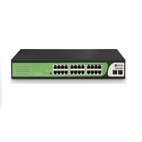 BDCOM S1500-24T2S 24 PORT 10/100/1000 GİGABİT+2 SFP GİGABİT SWITCH METAL KASA