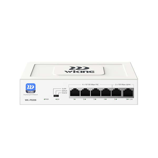 WİTEK WK-PS206 4 PORT POE + 2 PORT UPLİNK SWİTCH 45W