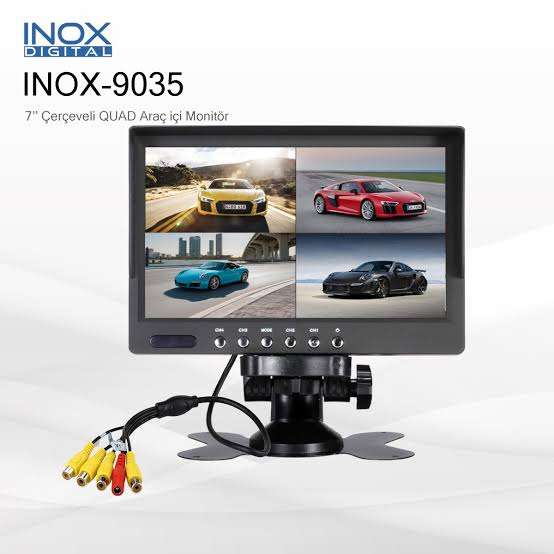 INOX-9036 QUAD ÖZELLİKLİ 7 İNCH MONİTÖR 4 VİDEO GİRİŞİ