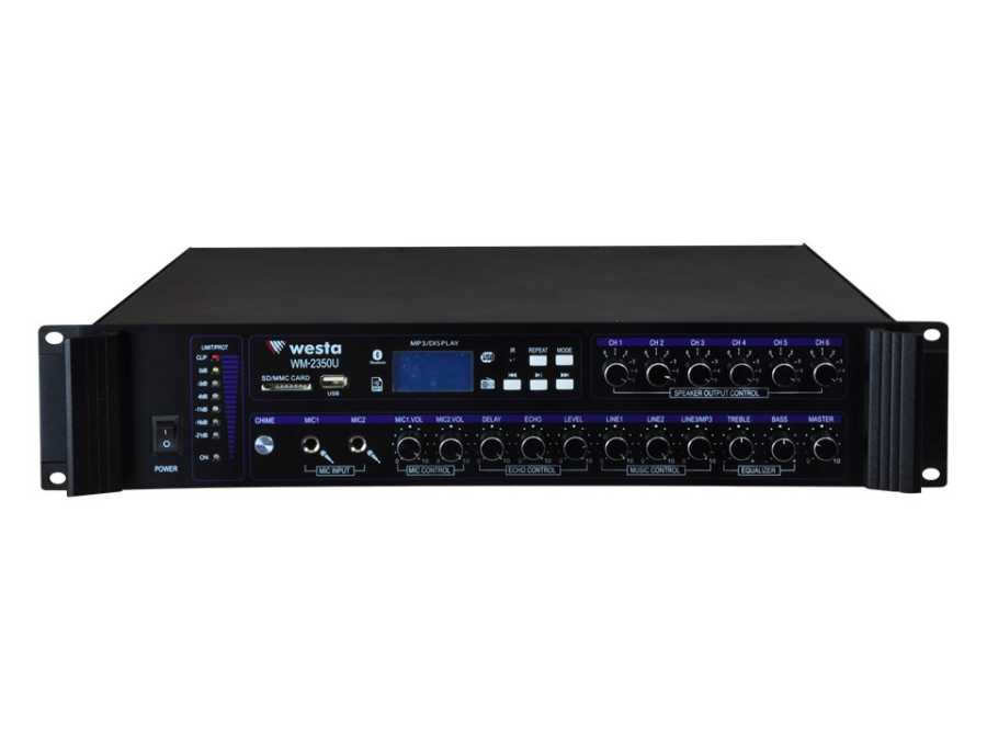 WESTA WM-2350U 350W 6 Zone Mikser Amfi 6 Bölgeli 100V Mikser Amfi