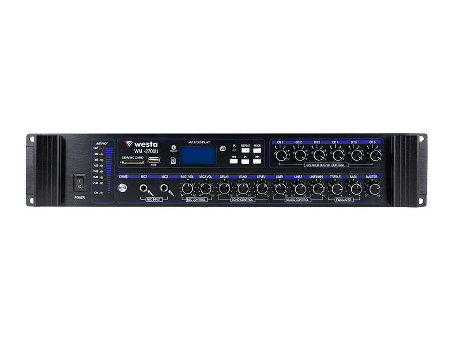 WESTA WM-2700U 700W 6 Zone Mikser Amfi 6 Bölgeli 700W 100V Mikser Amfi