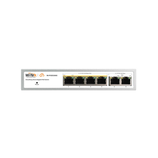 Wİ-TEK WI-PCES306G V2 4 PORT POE GİGABİT + 2 PORT UPLİNK GİGABİT SWİTCH 60W POE GÜCÜ YÖNETİLEBİLİR FULL GİGABİT POE SWİTCH