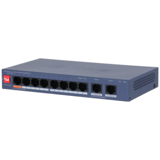 DAHUA CS3010-8ET2ET-60 8 PORT YÖNETİLEMEZ 10/100 POE + 2 UPLİNK 10/100 SWİTCH 60W POE ÇIKIŞ GÜCÜ